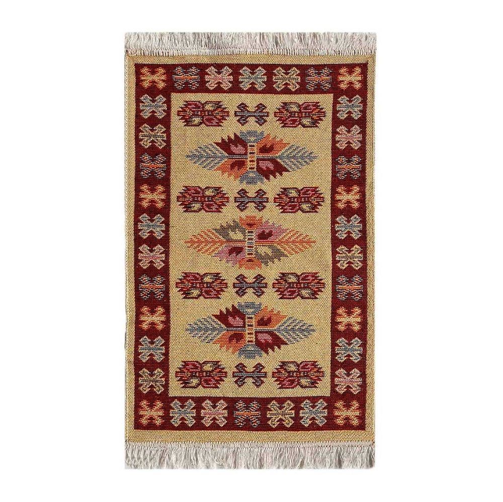 Коврик из хлопка 60*120 вишн./крем. UK1971 Kilim Usak
