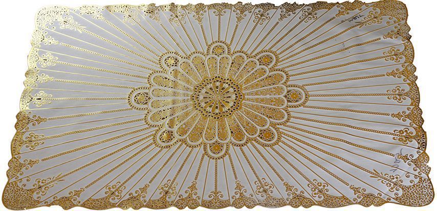 Термосалфетка (60*100см)  винил.ажур. зол./сер.,прямоуг/овал 10026/10025 (уп.12 шт.)