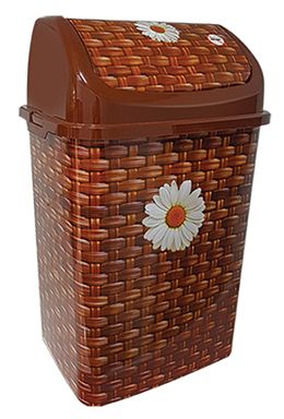 Ведро для мусора 18л коричневое "Камелия" Плетенка