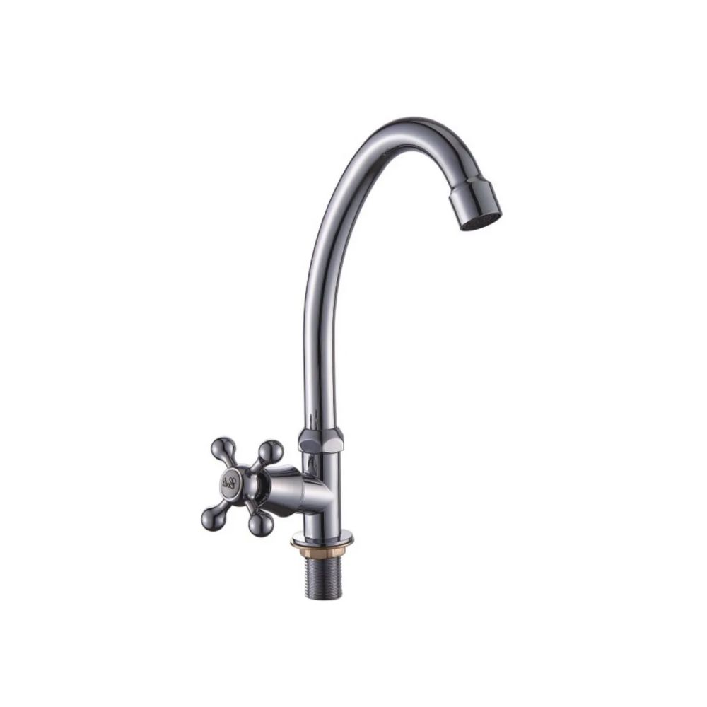 Кран водоразборный одноручковый на холодную воду хром  Potato Эверест B41-351