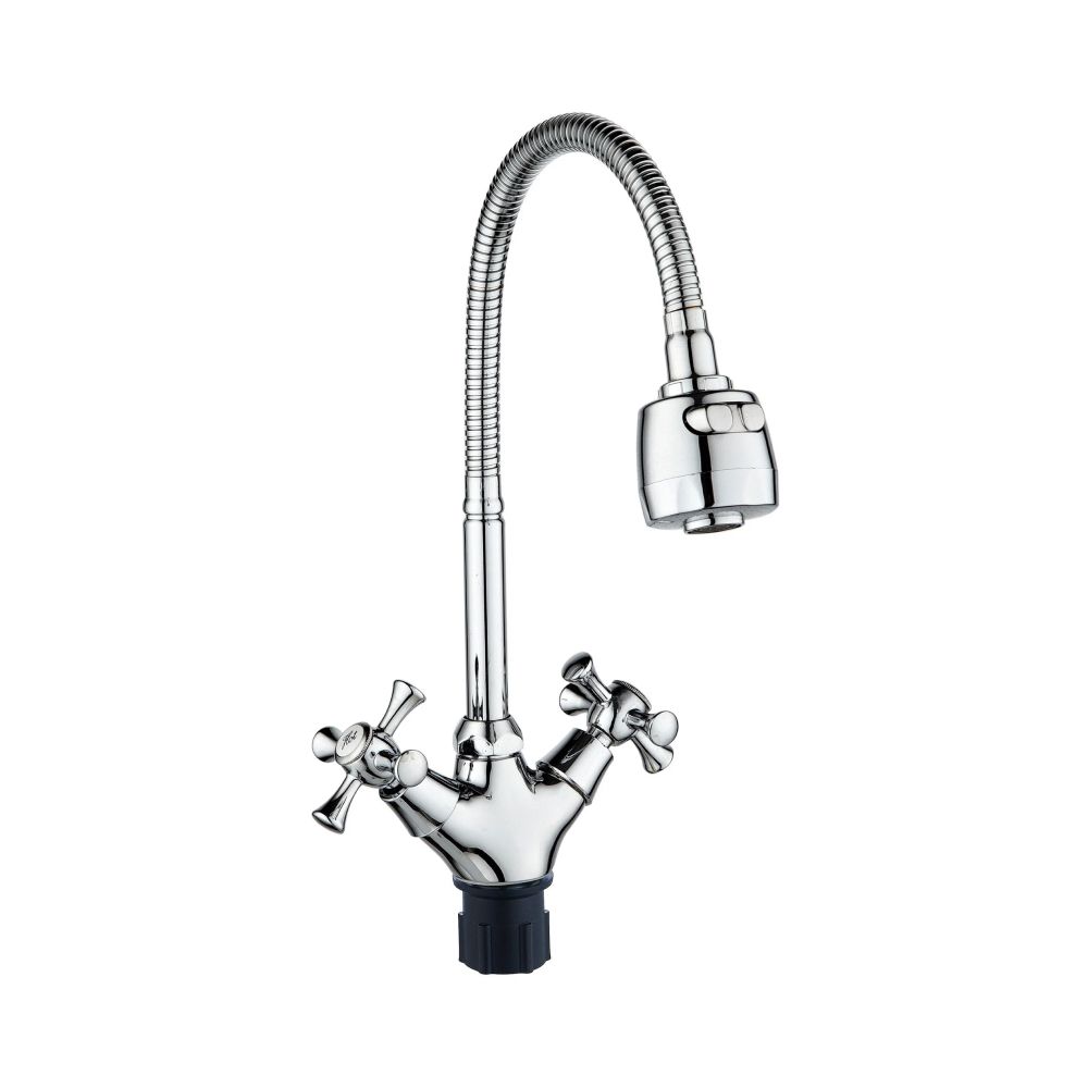 Смеситель для кухни двухручковый  хром  Potato Эверест B58-064