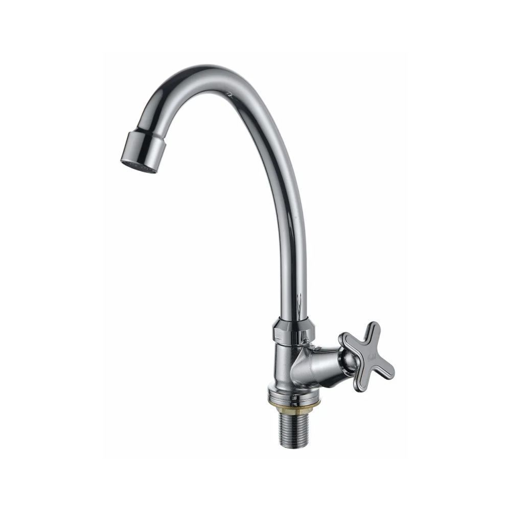 Смеситель для кухни одноручковый на одну воду хром  Potato Эверест B41-350