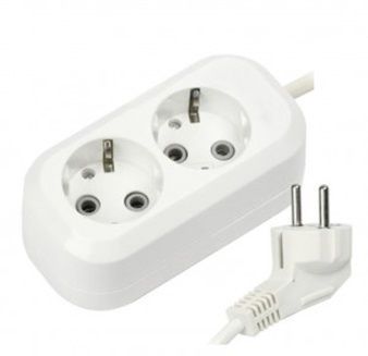 Сет. удлинитель ПВС 3х1 2роз.  3м 16А земля (корпус АБС-пластик) E1М