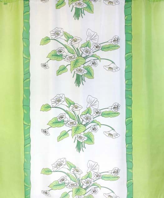 Штора для ванной тканевая зеленая, 1345, "Залел", 180*200