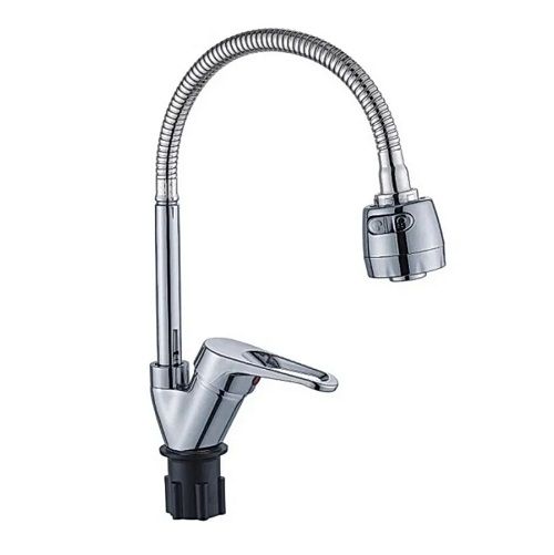 Смеситель для кухни монокомандный хром Potato Эверест B 58-028N (гибкий излив)