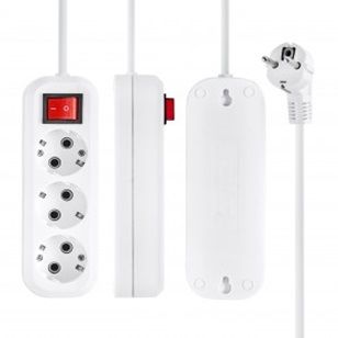 Сет. удлинитель ПВС 3х1 3роз.  1.5м 16А земля, выкл (корпус АБС-пластик) E1М