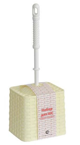 Ерш+подставка квадрат "РОТАНГ" бел.