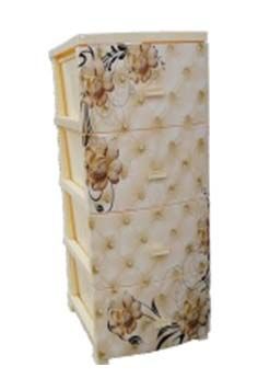 Комод 4-х секц. декор "Барокко" слоновая кость.моно рис. (РП451)