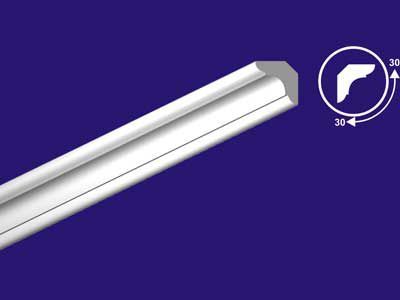 Плинтус потолочный белый 30/30мм С06/30 длина 2м (упак.140шт.) Солид