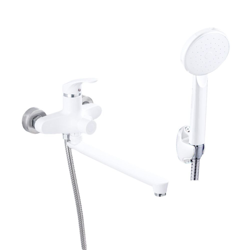 Смеситель для ванны и умывальника монокомандный белый/хром Potato Эверест B 22-033