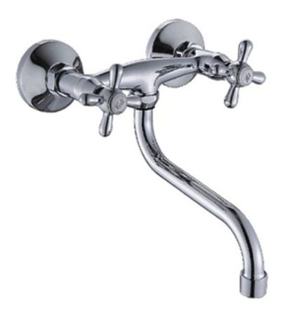 Смеситель для кухни двухручковый хром Potato P 46301 (настенный)