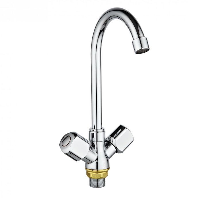 Смеситель для кухни двухручковый хром Potato P 4471-6