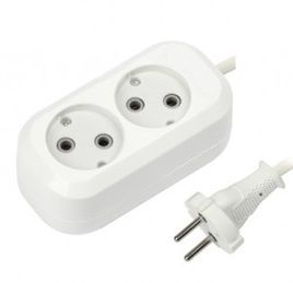 Сет. удлинитель ПВС 2х1 2роз. 3м 10А (корпус АБС-пластик) E1М