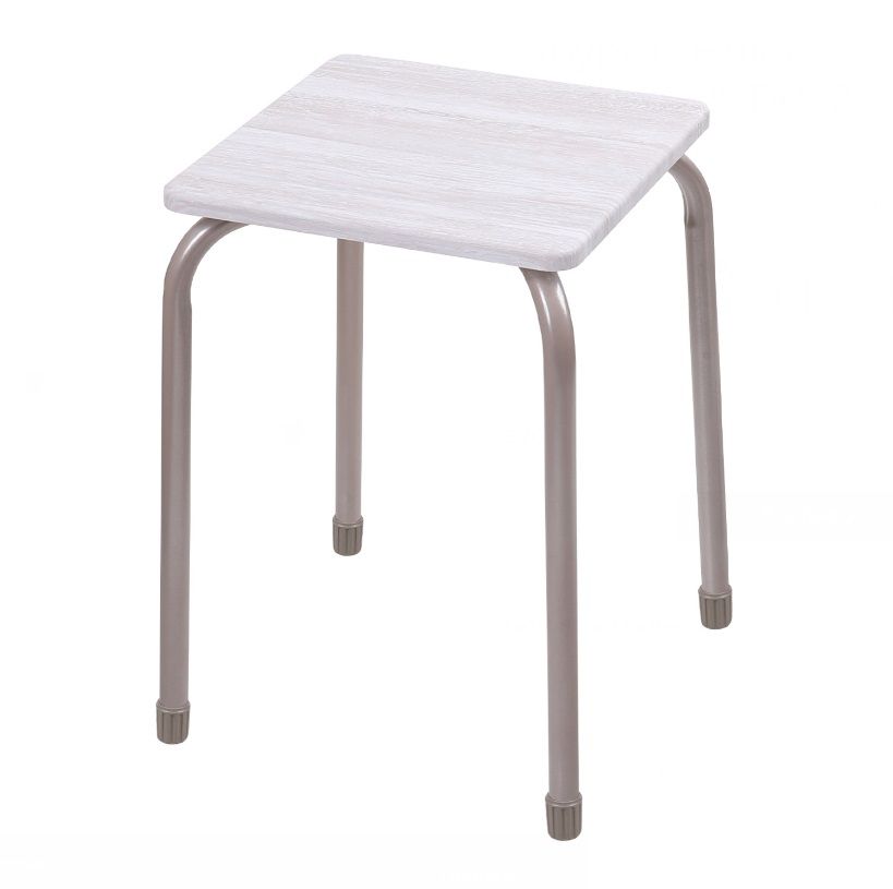 Табурет "Комфорт2" на 4-х опор. разборн. квадратн (МДФ). ТКМ2/Б Винтаж белый Ника