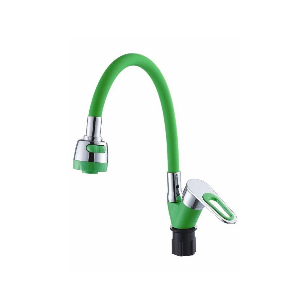 Смеситель для кухни монокомандный  зеленый с хромом  Potato Эверест B58-274E