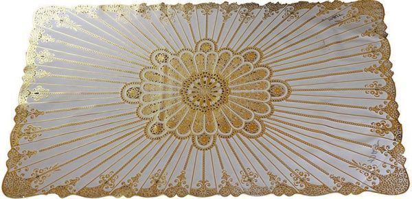 Термосалфетка (60*100см)  винил.ажур. зол./сер.,прямоуг/овал 10026/10025 (уп.12 шт.)