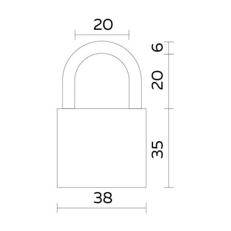 Замок навесной PL-PROTEC-0238 3key (PL-02-38) англ. /блистер