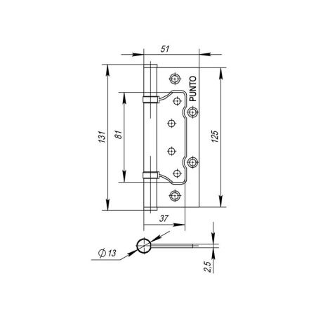 Петля универсальная без врезки IN5200W SB