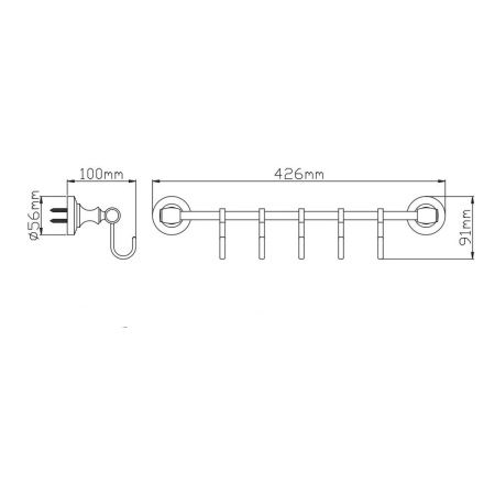Держатель для полотенец (5 крючков) P2614-5 (26 серия)