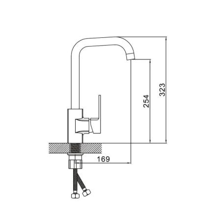 Смеситель для кухни монокомандный  белый с хромом  Potato Эверест B40-0277