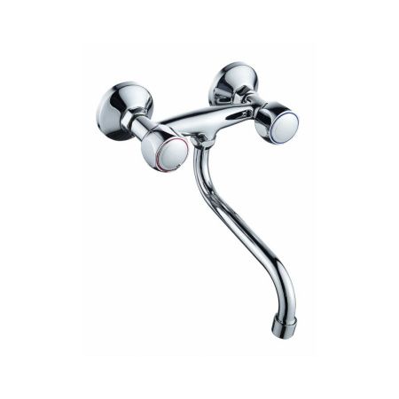 Смеситель для ванны и умывальника двухручковый  хром  Potato Эверест B46-336