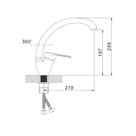 Смеситель для кухни монокомандный  черный  Potato Эверест B59-0266