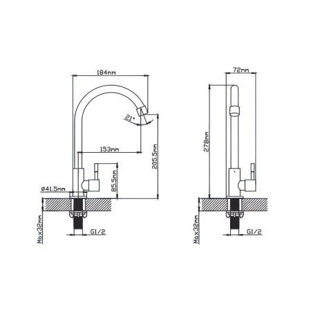 Кран водоразборный одноручковый  белый  Potato Эверест B41-3506