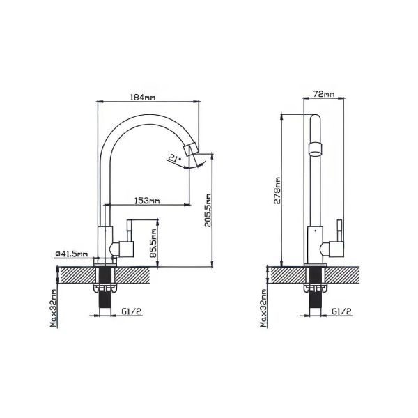 Кран водоразборный одноручковый  белый  Potato Эверест B41-3506