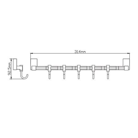 Держатель полотенец (5 крючков)  P1714-5 (17 серия)