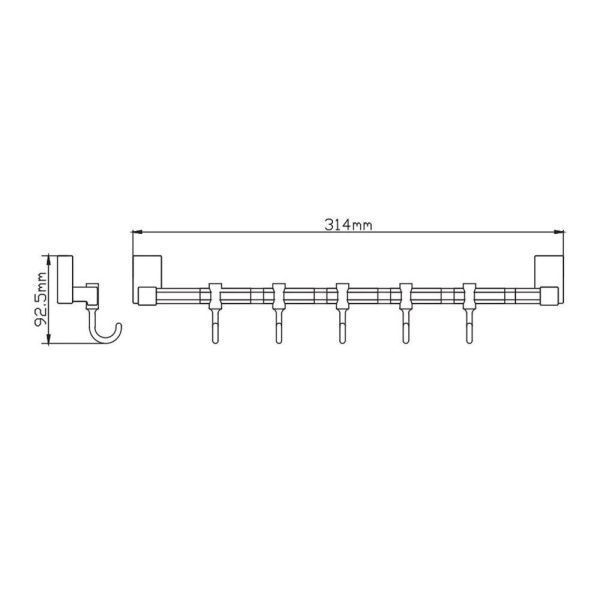 Держатель полотенец (5 крючков)  P1714-5 (17 серия)