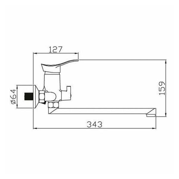 Смеситель для ванны монокомандный хром Potato P22214