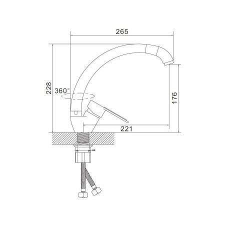 Смеситель для кухни монокомандный  желтый с хромом  Potato Эверест B59-274B