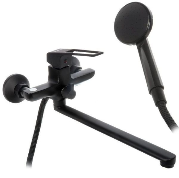 Смеситель для ванны и умывальника монокомандный  черный  Potato Эверест B22-1546