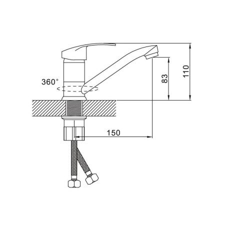 Смеситель для кухни монокомандный  кремовый  Potato Эверест B45-2127