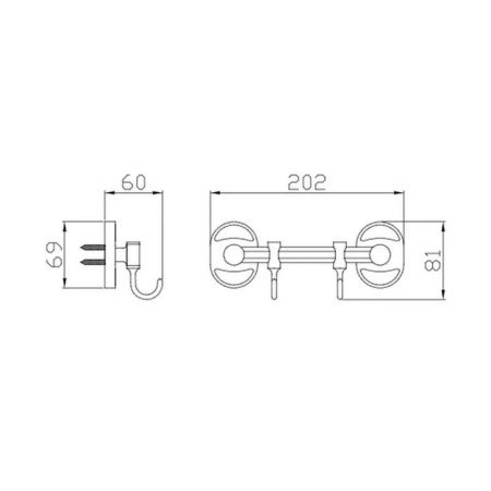 Держатель полотенец трубчатый (2 крючка) P2914-2 (29 серия)