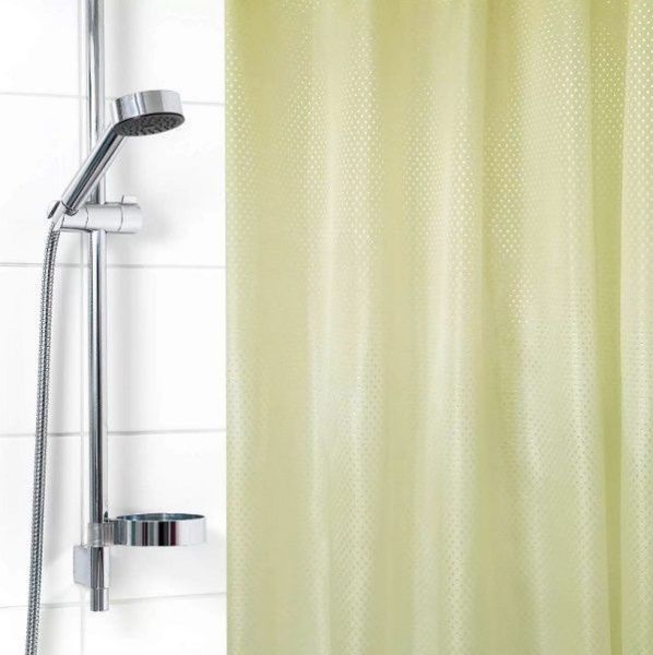Штора для ванной тканевая желтая, ромб, "Бриллиант", 180*180
