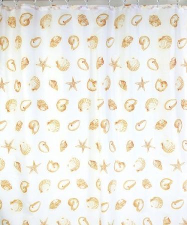 Штора для ванной тканевая бежевая, 1032, "Залел" эконом, 170-180*200