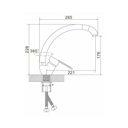 Смеситель для кухни монокомандный  красный с хромом  Potato Эверест B59-274C