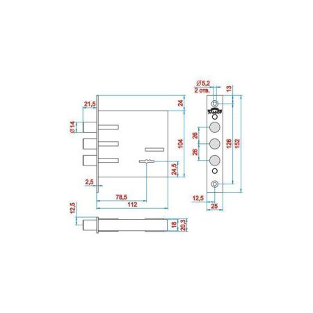 Замок врезной сувальдный Кремень 1.04.02