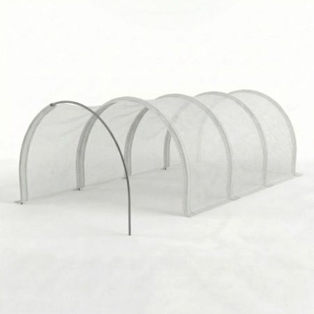 Парник с укрытием 4м (5 метал.дуг 3м, прошитый Спанбонд Премиум 60 3,2х6,4м)