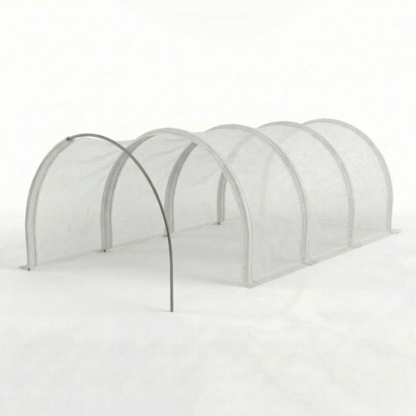 Парник с укрытием 4м (5 метал.дуг 3м, прошитый Спанбонд Премиум 60 3,2х6,4м)