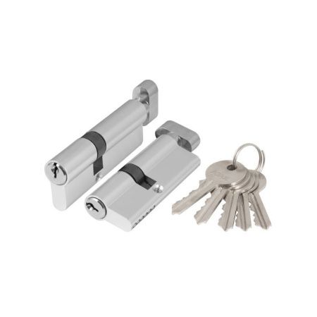 Цилиндровый механизм AX1002Knob70 хром с вертушкой