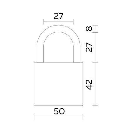Замок навесной PL-PROTEC-0250 3key (PL-02-50) англ. /блистер