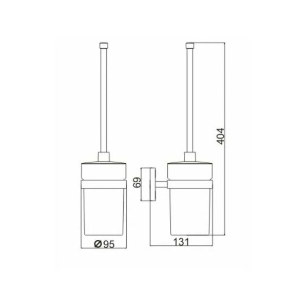 Настенный туалетный ёршик с крышкой P2910 (29 серия)