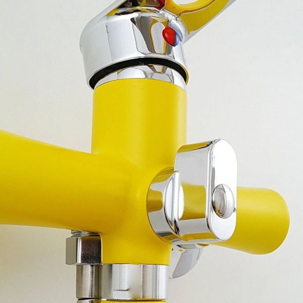 Смеситель для ванны и умывальника монокомандный  желтый с хромом  Potato Эверест B22-274B