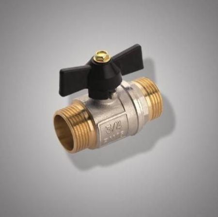 Кран шаровый латун.никел.бабочка F 213.04 (FR 213 1/2 М/М) (уп.24шт.) Frap