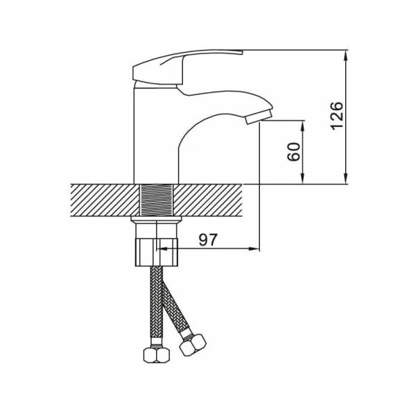 Смеситель для раковины монокомандный  кремовый  Potato Эверест B10-2127