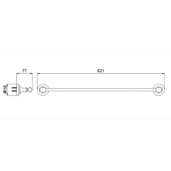 Держатель настенный для банного полотенца 65 см P2601 (26 серия)