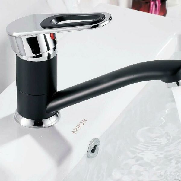 Смеситель для кухни монокомандный  черный с хромом  Potato Эверест B45-274F