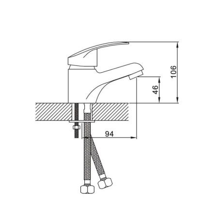 Смеситель для раковины монокомандный  хром  Potato Эверест B10-022